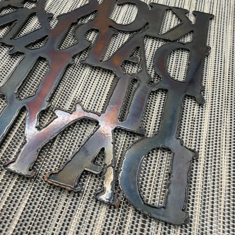 Kick At The Darkness Metal Wall Art Bruce Cockburn Lyric Steel Sign Heat Patina